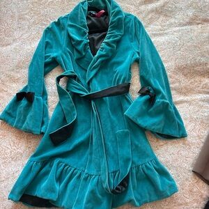 Betsey Johnson Teal and Black Intimate Robe